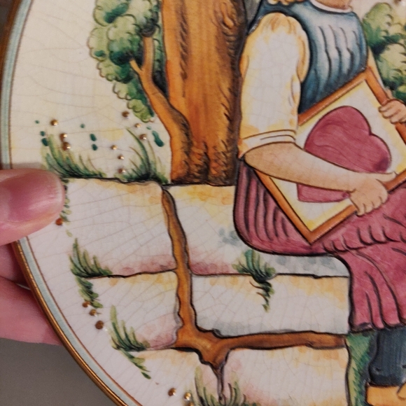 V. Tiziano Hand Painted & Etched Valentine's Day 1980 Plate Limited Edition #624 - Picture 6 of 12